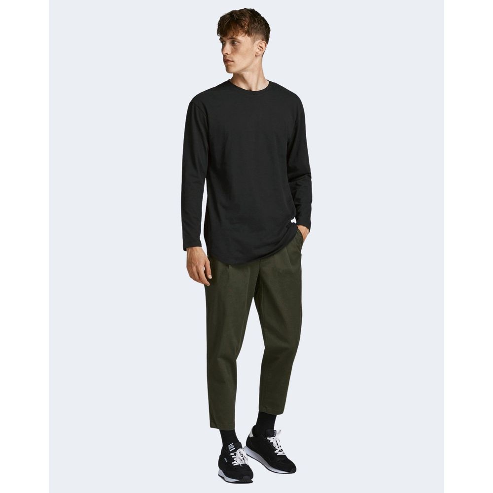 Jack Jones Langarmshirt aus schwarzer Baumwolle