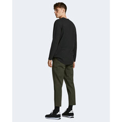 Jack Jones Langarmshirt aus schwarzer Baumwolle