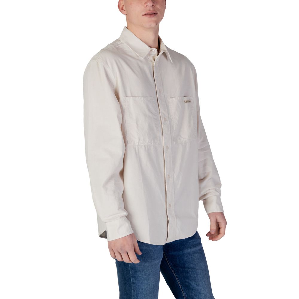 Calvin Klein Jeans Beiges Hemd aus recycelter Baumwolle