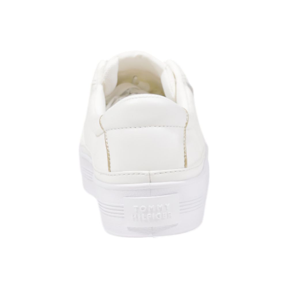 Tommy Hilfiger Creme Niedrige Sneaker aus recycelter Baumwolle