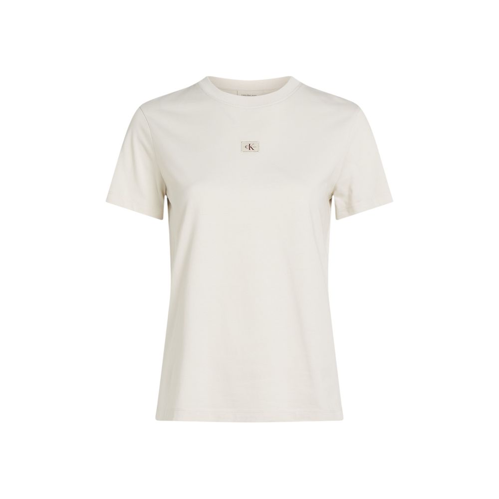 Calvin Klein Jeans Beiges T-Shirt aus recycelter Baumwolle