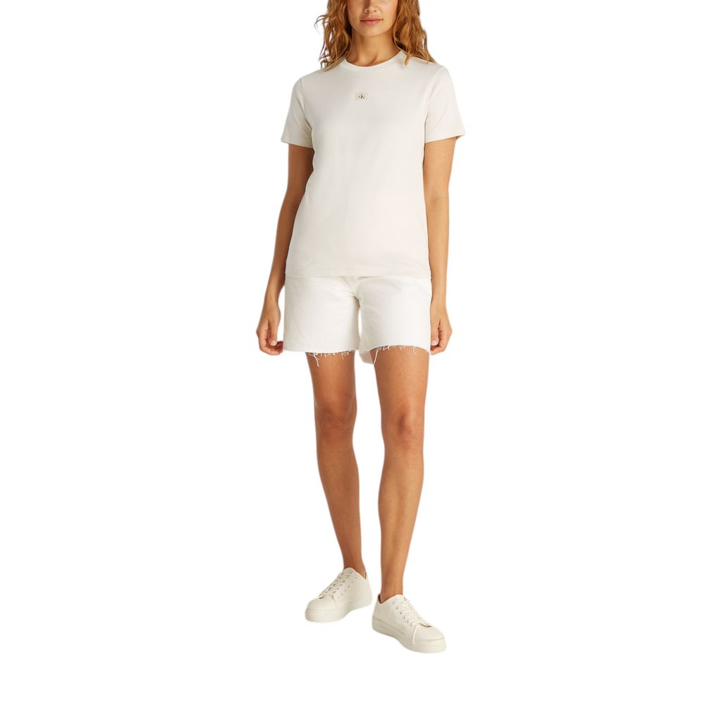 Calvin Klein Jeans Beiges T-Shirt aus recycelter Baumwolle
