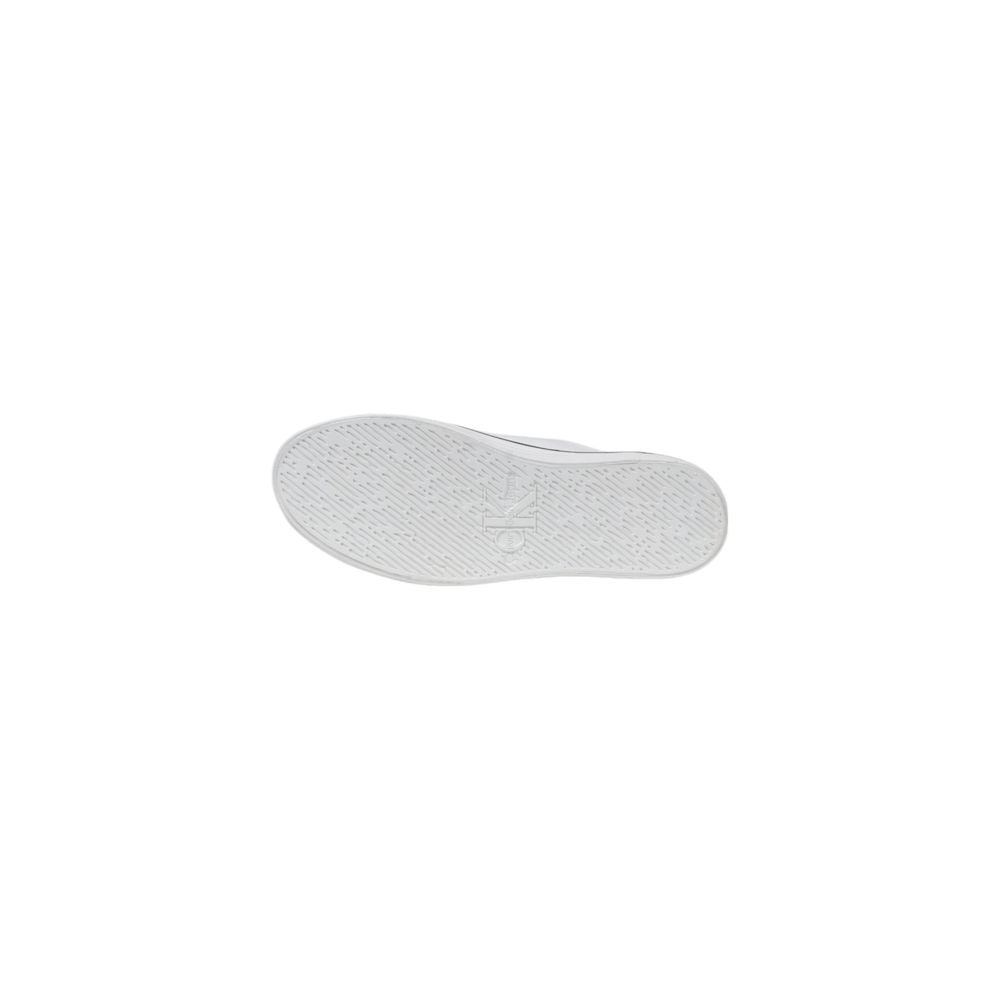 Calvin Klein Jeans Zwart-witte Leren Plateau Sneakers