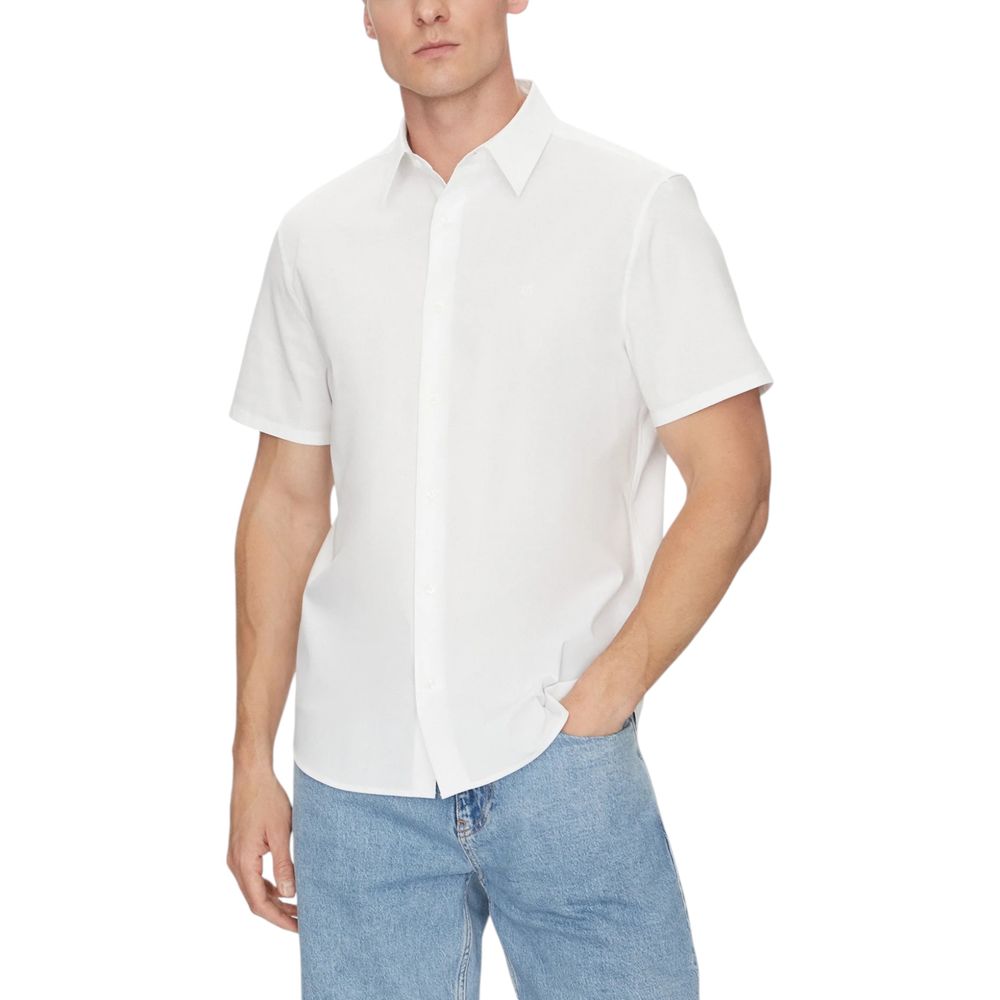 Calvin Klein Weißes Bio-Baumwoll-Kurzarmhemd