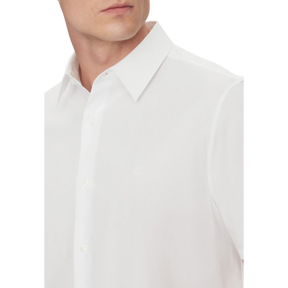 Calvin Klein Weißes Bio-Baumwoll-Kurzarmhemd
