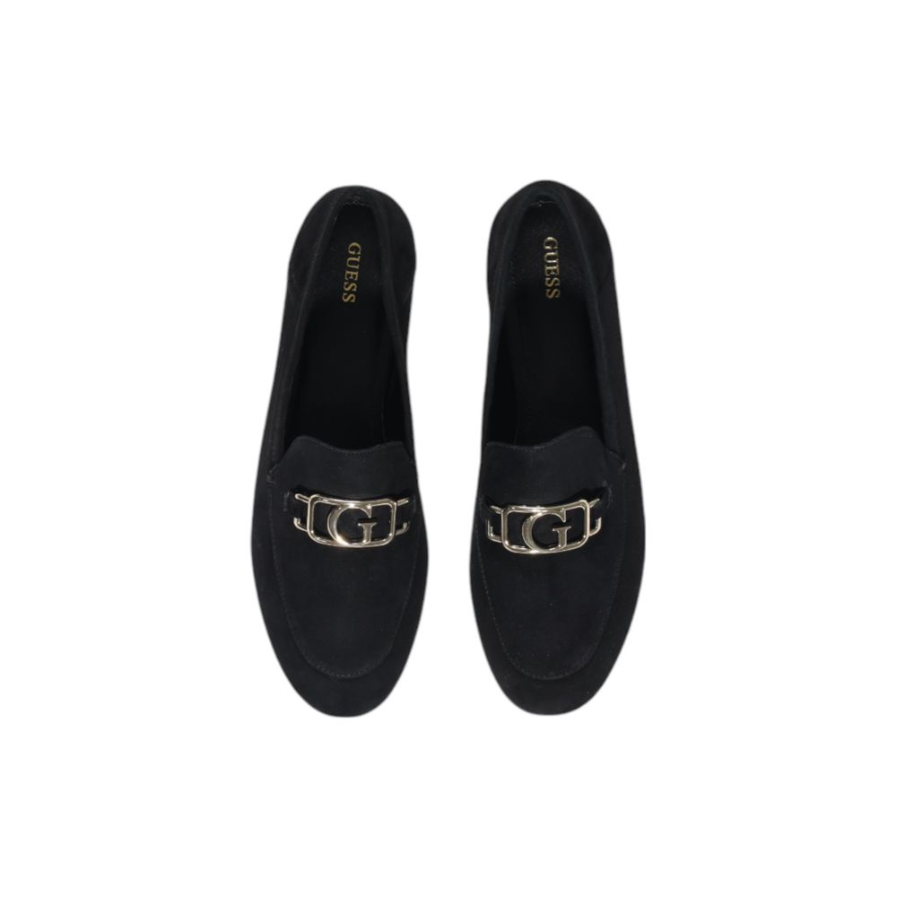 Guess Zwarte Leren Plateaupumps