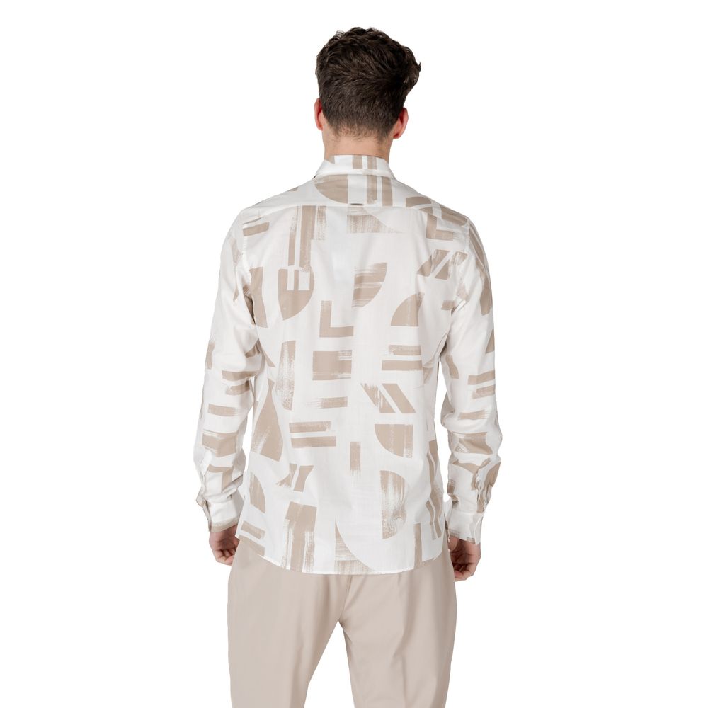 Antony Morato Beiges Viskosehemd mit Muster