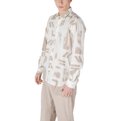 Antony Morato Beiges Viskosehemd mit Muster
