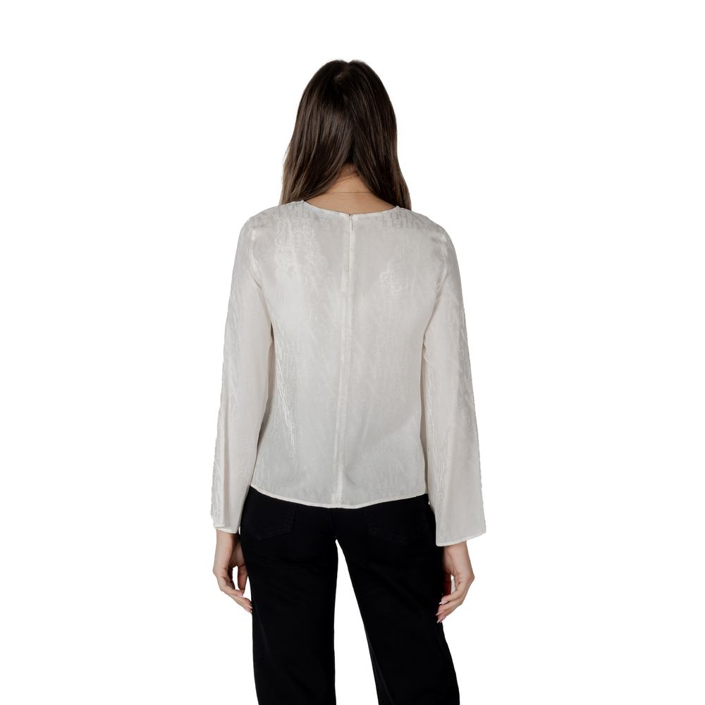 Armani Exchange Bluse aus cremefarbener Viskose