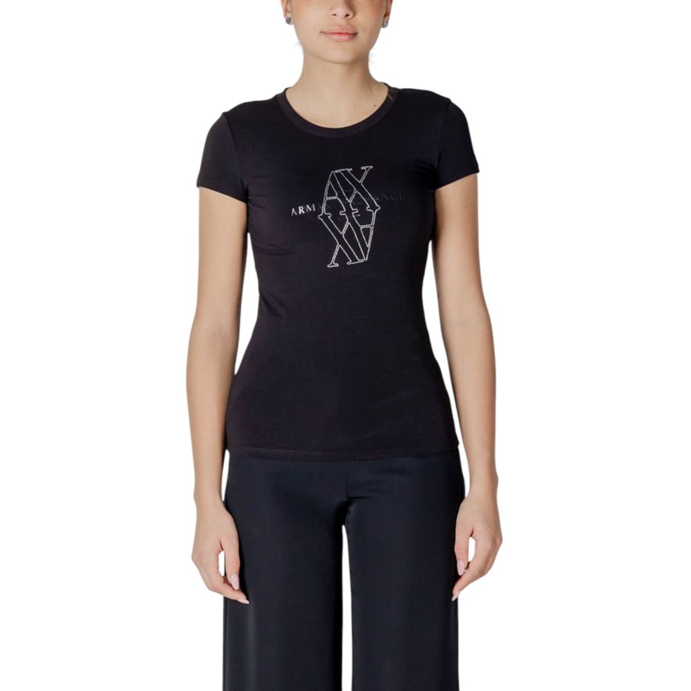 Armani Exchange Schwarzes Baumwoll-T-Shirt