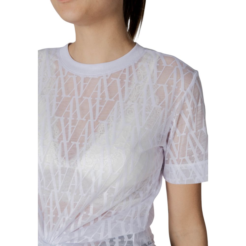 Armani Exchange Weißes Polyester-T-Shirt