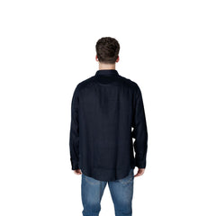 Armani Exchange Blue Linen Dress Shirt