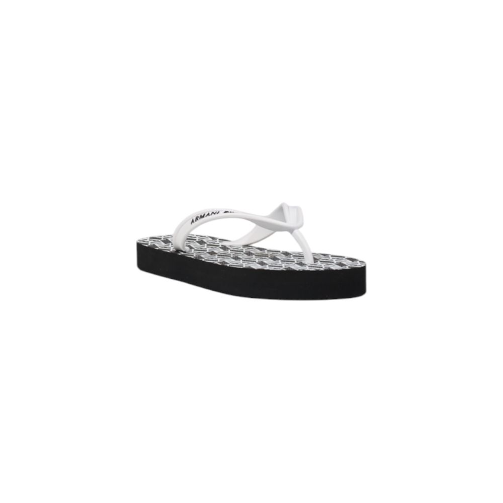 Armani Exchange zwart-witte rubberen teenslippers