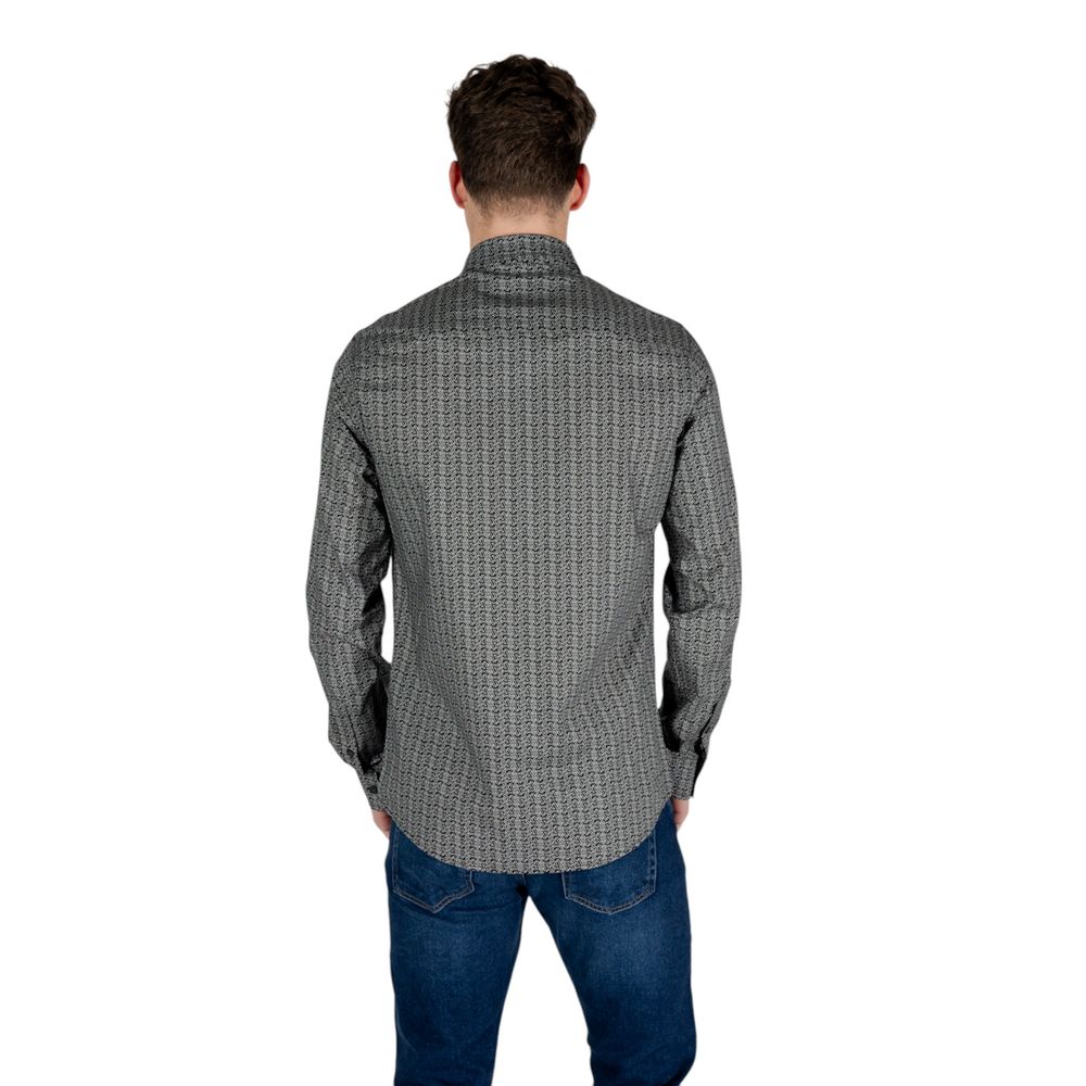 Armani Exchange Schwarzes Baumwollhemd mit Muster