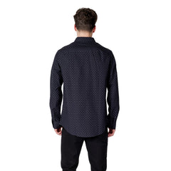 Armani Exchange Blauw Katoenen Overhemd met Patroon