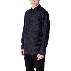 Armani Exchange Blauw Katoenen Overhemd met Patroon