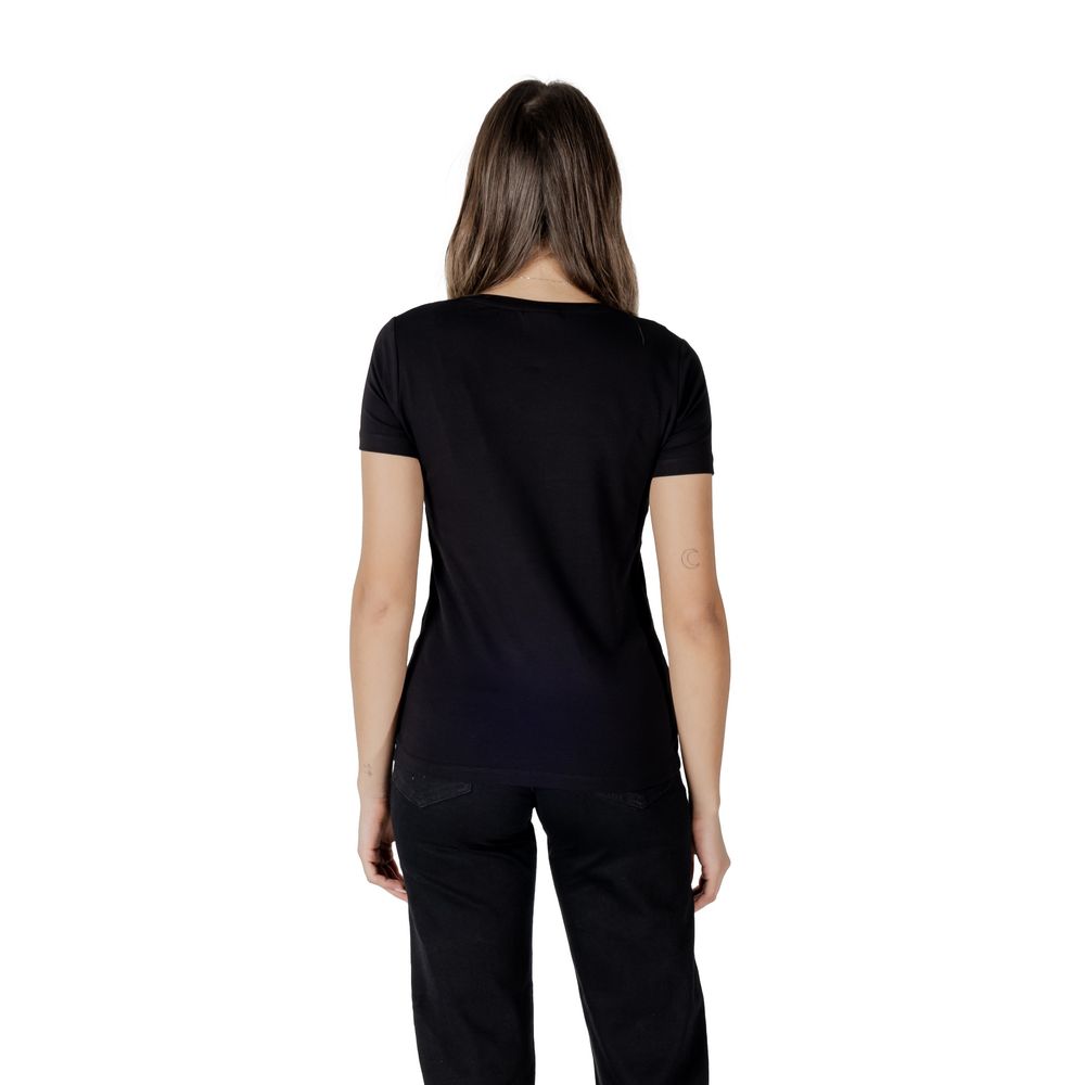 EA7 Emporio Armani Schwarzes Baumwoll-T-Shirt