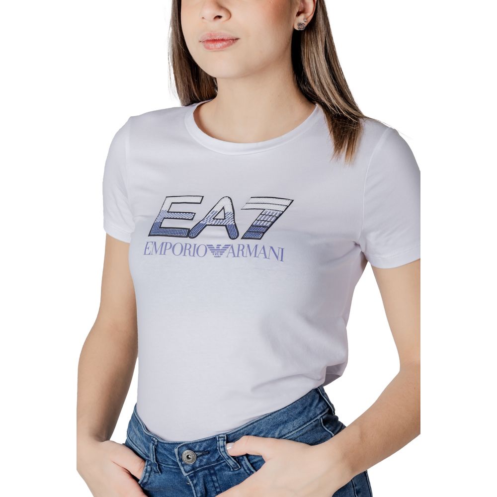 EA7 Emporio Armani Wit Katoenen T-shirt
