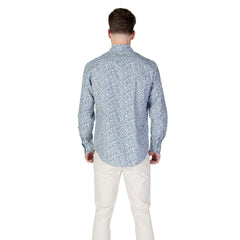 Replay Blauw Katoenen Overhemd Met Patroon