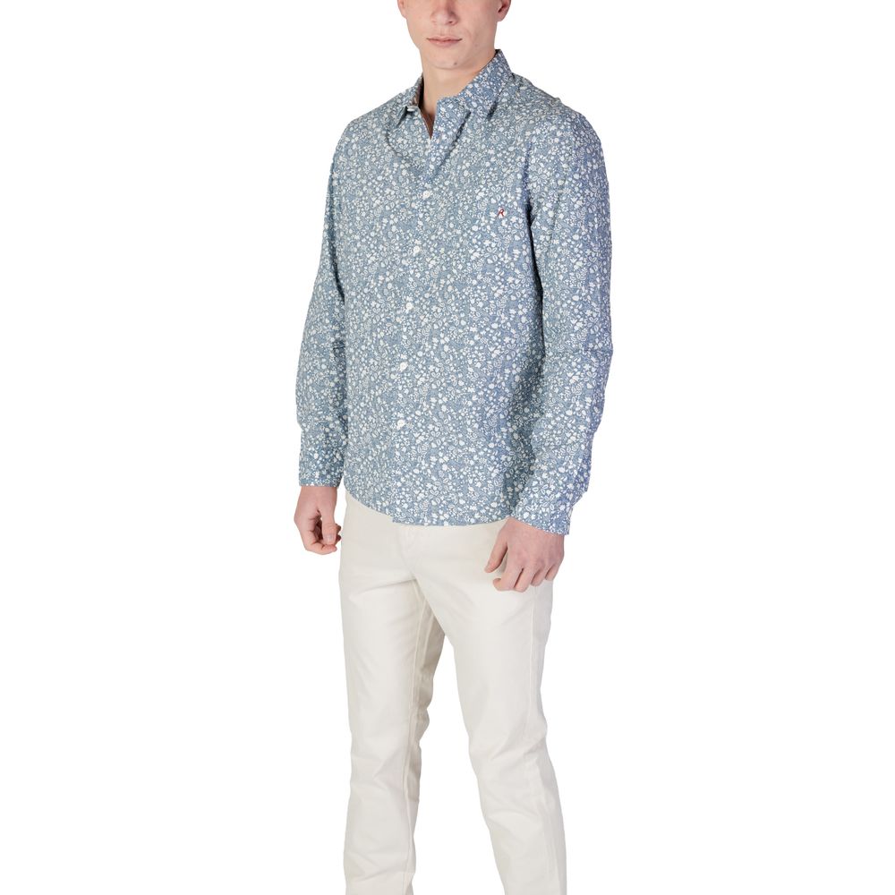 Replay Blauw Katoenen Overhemd Met Patroon
