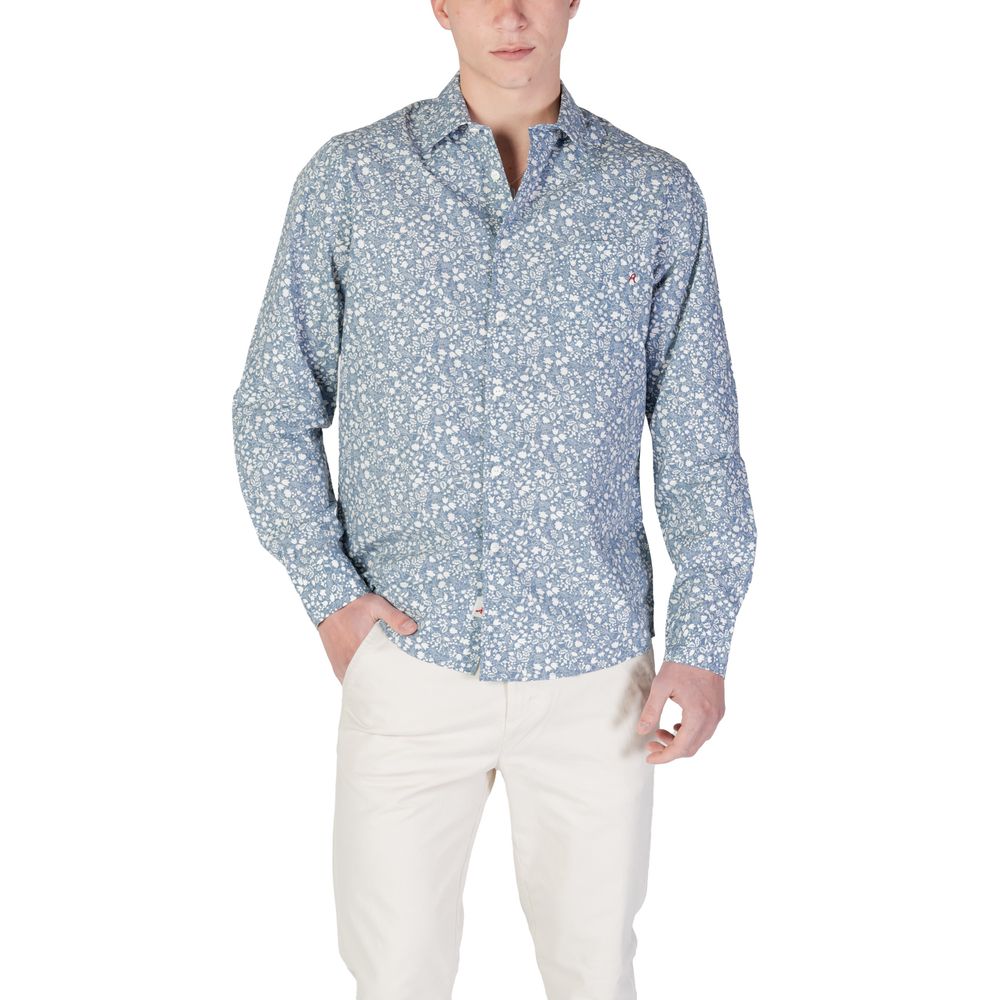 Replay Blauw Katoenen Overhemd Met Patroon