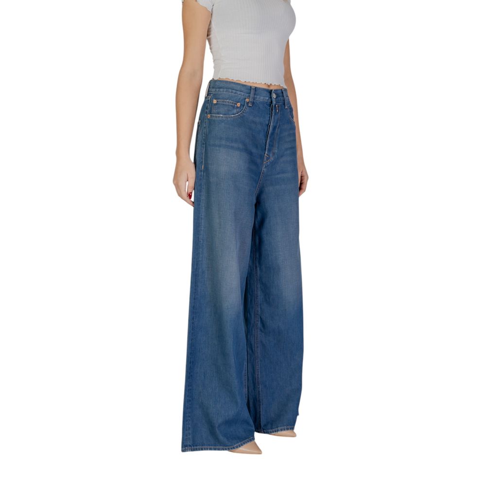 Replay blauwe bootcut jeans van katoen