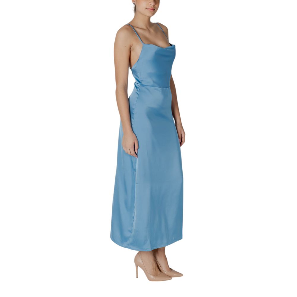 Vila Clothes Turkoois Polyester Lange Jurk