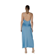 Vila Clothes Turkoois Polyester Lange Jurk