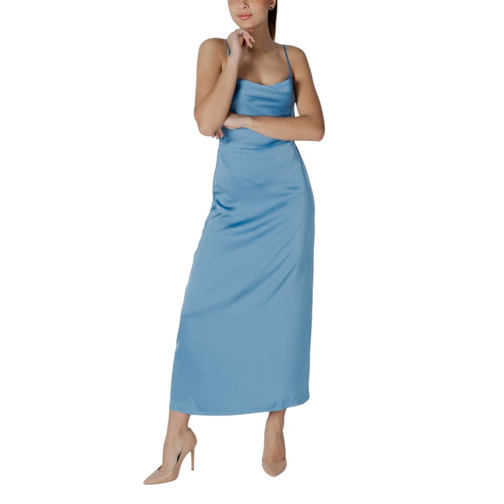 Vila Clothes Turkoois Polyester Lange Jurk