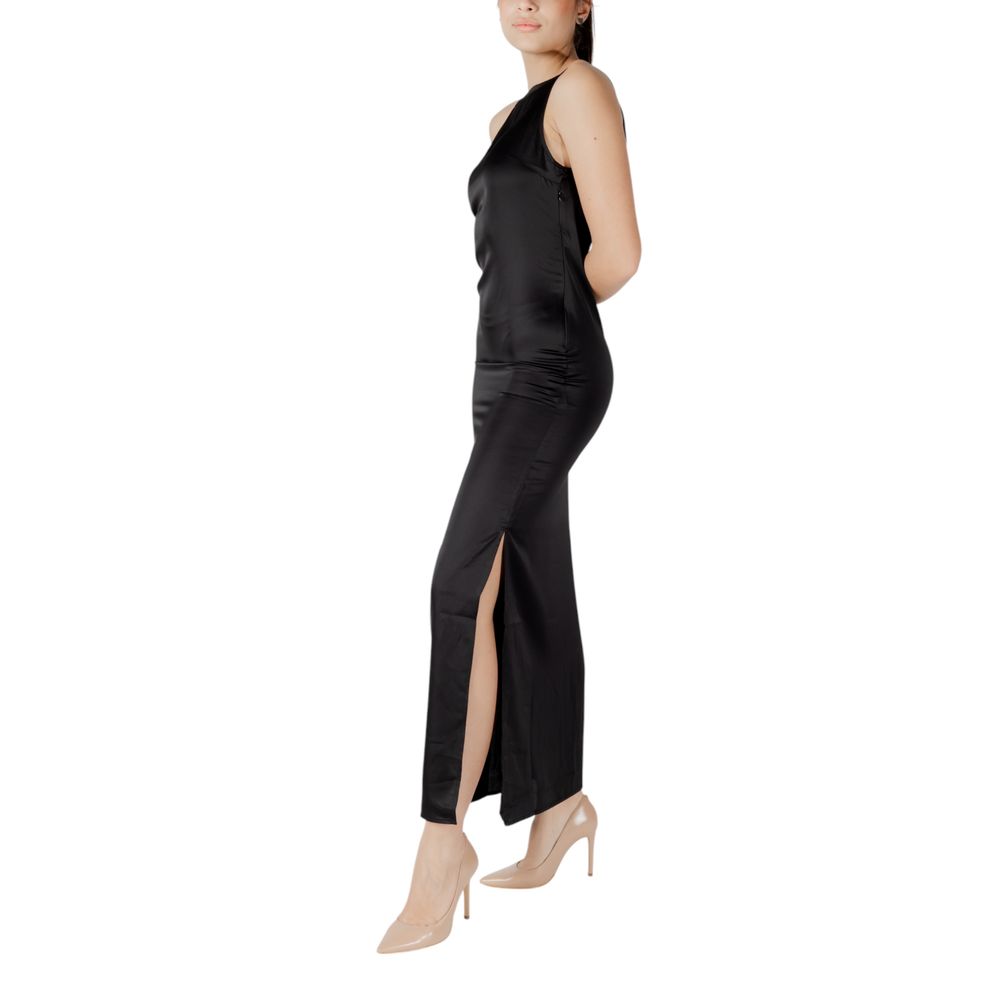 Only Zwarte Lange Jurk van Gerecycled Polyester