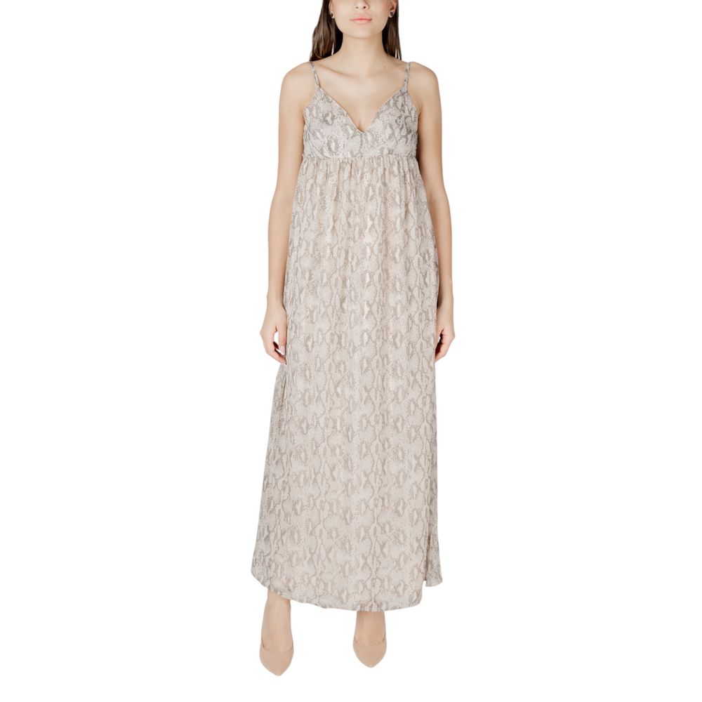 Only Beige recyceltes Polyester-Maxikleid
