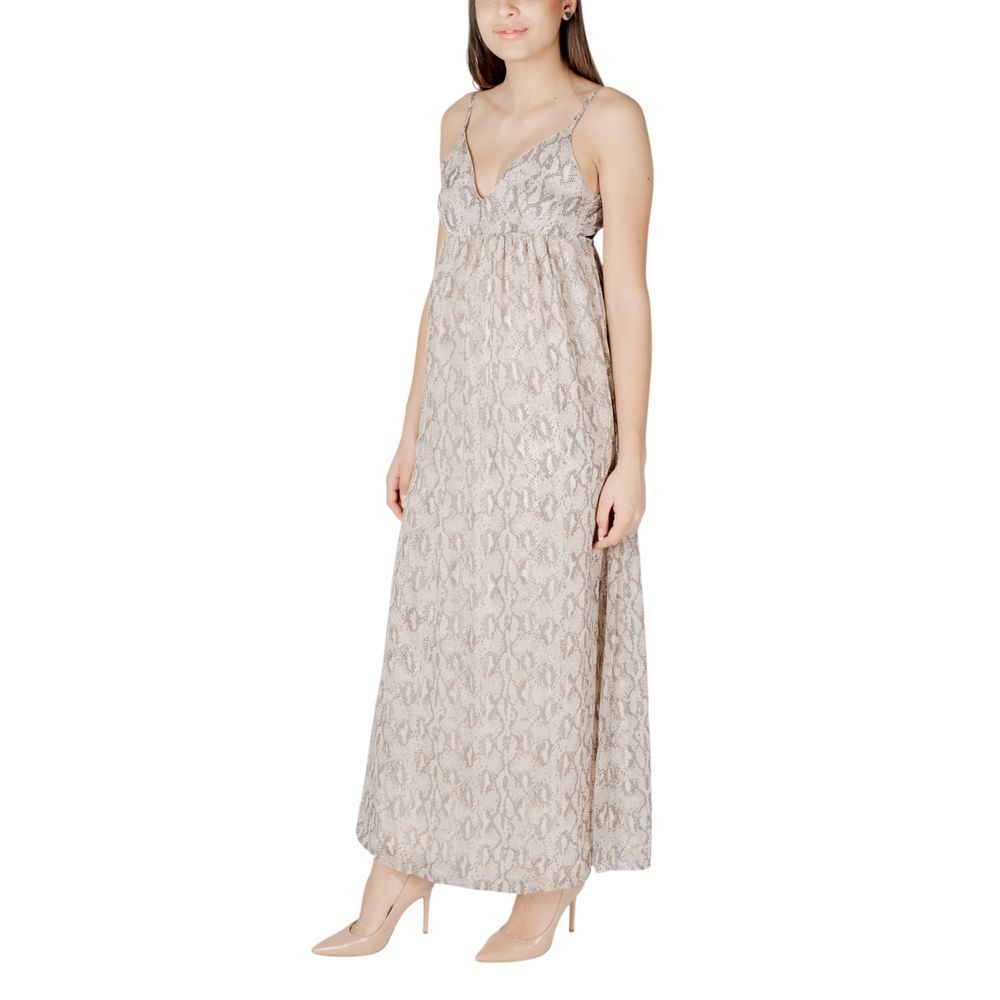 Only Beige recyceltes Polyester-Maxikleid
