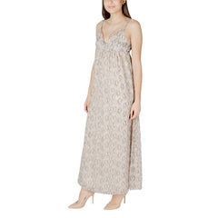 Only Beige recyceltes Polyester-Maxikleid