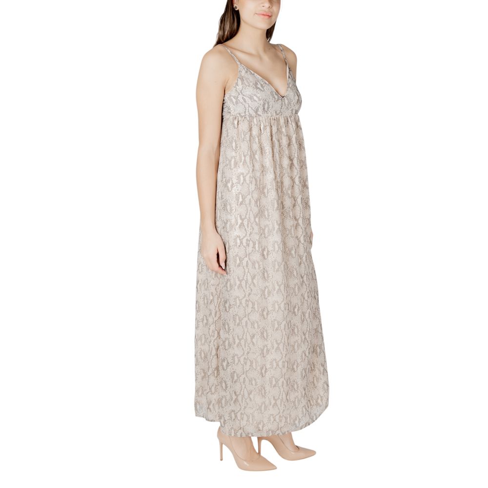 Only Beige recyceltes Polyester-Maxikleid