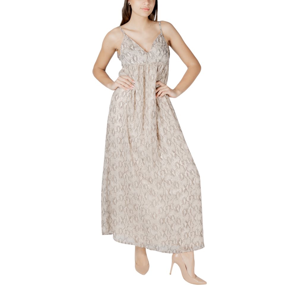 Only Beige recyceltes Polyester-Maxikleid