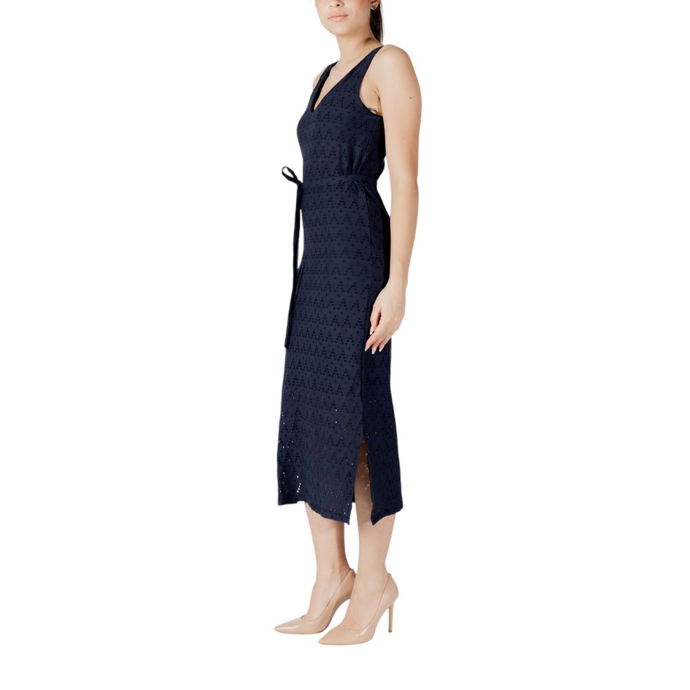 Vila Clothes Midikleid aus recyceltem Polyester in Blau