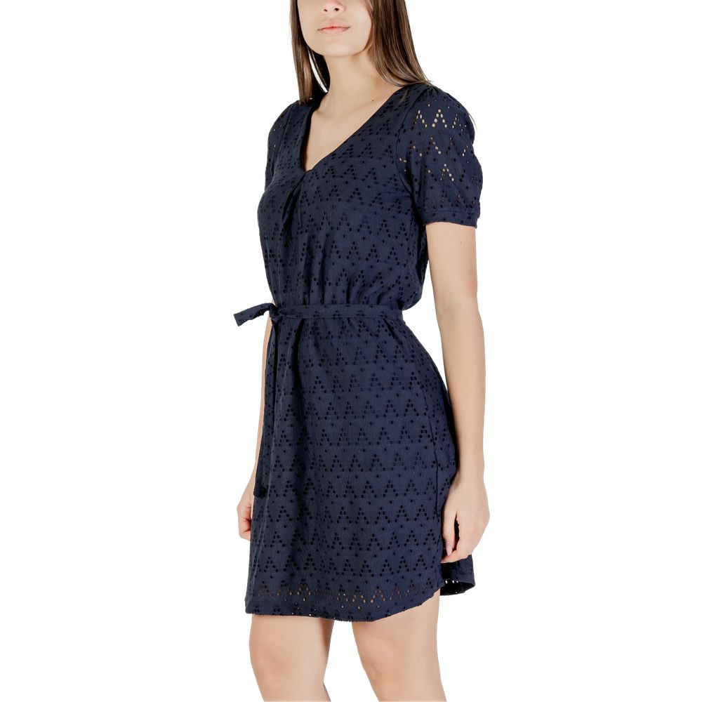 Vila Clothes Blauwe Gerecyclede Polyester Korte Jurk