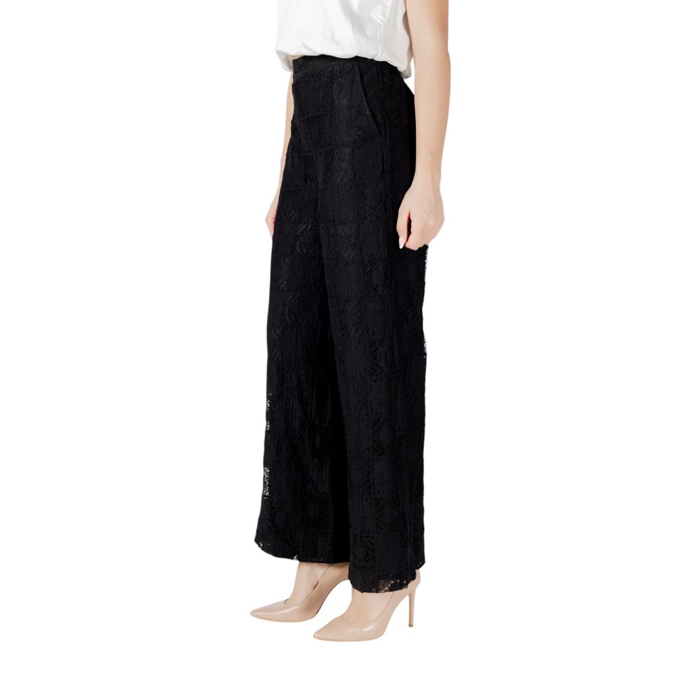 Vila Clothes Zwarte Katoenen Casual Broek