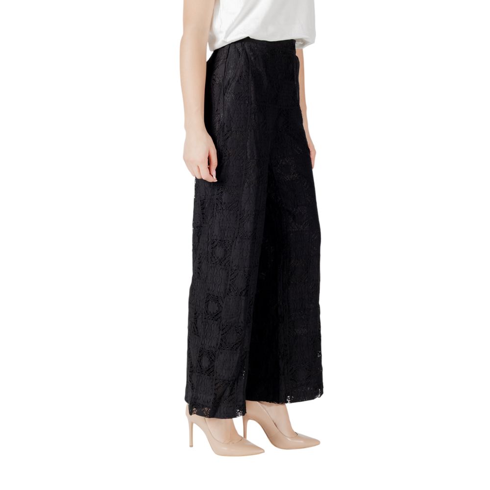 Vila Clothes Zwarte Katoenen Casual Broek