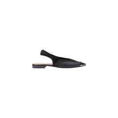 PINKO Zwarte Platte Leren Sandalen
