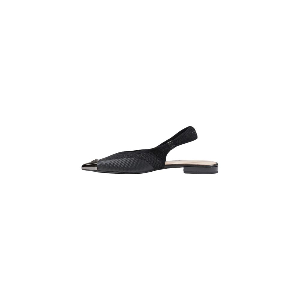 PINKO Zwarte Platte Leren Sandalen