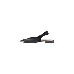 PINKO Zwarte Platte Leren Sandalen