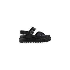 Dr. Martens Zwarte Leren Platte Sandalen