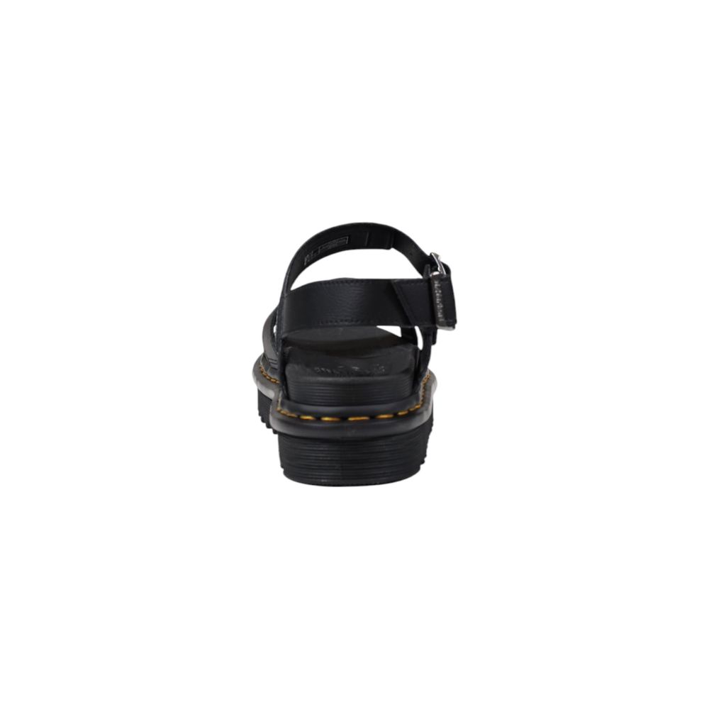 Dr. Martens Zwarte Leren Platte Sandalen