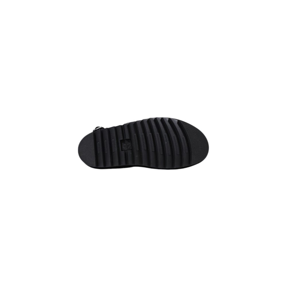 Dr. Martens Zwarte Leren Platte Sandalen