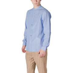 Gianni Lupo Blaues Baumwollhemd