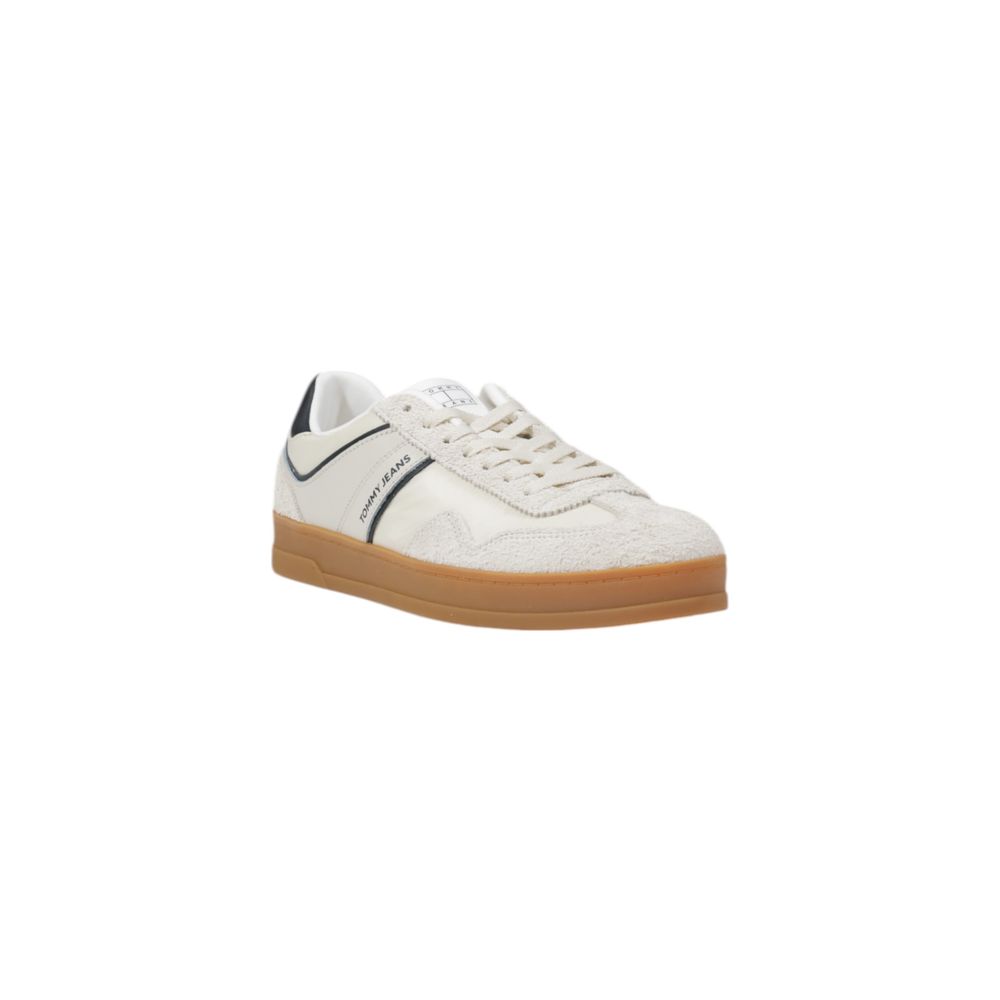 Tommy Hilfiger Jeans Creme Leder Sneaker Halbschuhe
