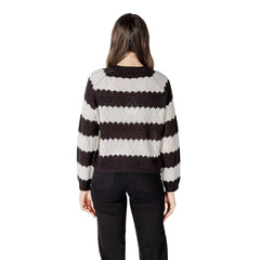 Jacqueline De Yong Zwart-Wit Marabou Sweatshirt