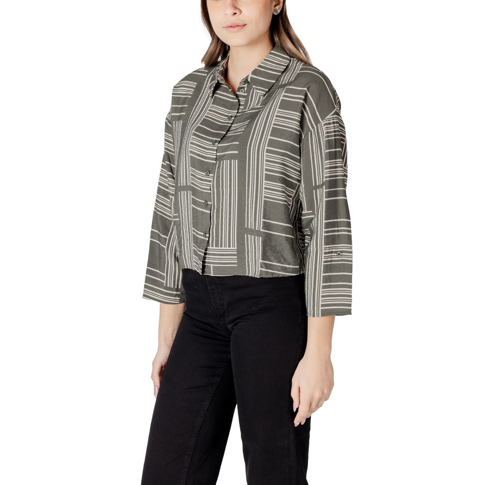Jacqueline De Yong Groene Viscose Blouse