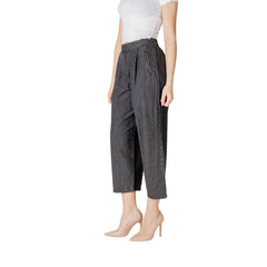 ICHI Zwarte Katoenen Cropped Jeans